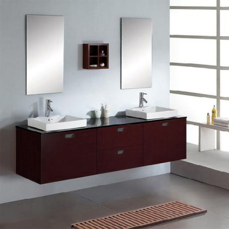 Meuble salle de bain double vasque online – salle de bains ... Meuble sdb bois massif
