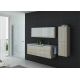 Grand meuble de salle de bain moderne bois clair et inox DIS025-1500SC