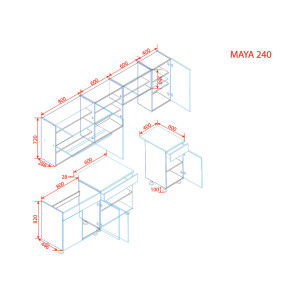 plan et dimensions MAYA 2M40 BG&BA