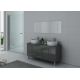 Meuble gris sur pied pour salle de bain 2 vasques DIS989GT