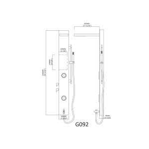 G092 Colonne d'hydromassage plan et dimensions G092 Colonne d'hydromassage plan et dimensions