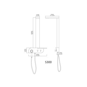 Plan de la colonne de douche design S300  Plan de la colonne de douche design S300