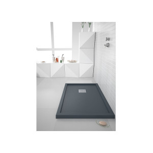 Receveur en gel coat 140x80 LISO ENMARCADO couleur Graphite