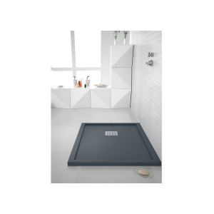 Receveur de douche en gel coat LISO ENMARCADO Graphite 120x90