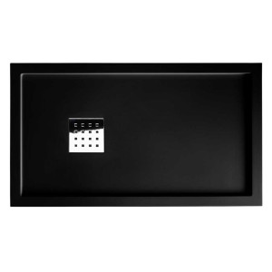 Receveur en gel coat LISO ENMARCADO Noir 140x80