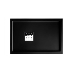 Receveur en gel coat LISO ENMARCADO Noir texture sable 120x80