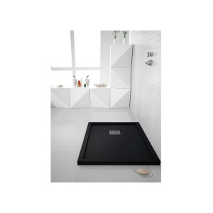 LISO ENMARCADO Noir Receveur de douche en gel coat 120x80