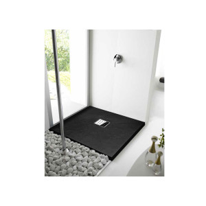 Receveur en gel coat imitation pierre PIZARRA Noir 100 x 90 cm