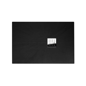 Receveur de douche en gel coat PIZARRA Noir 120 x 80 cm