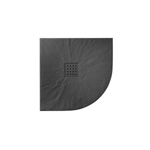 Receveur en gel coat PIZARRA 1/4 de rond Graphite 80x80