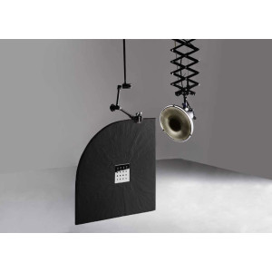Receveur de douche en gel coat PIZARRA 1/4 de rond Noir 90x90