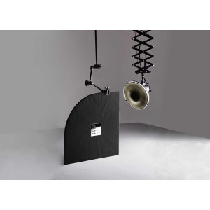 Receveur de douche d'angle PIZARRA 1/4 de rond Noir 80x80
