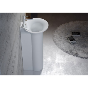 Vasque totem sur pied en solid surface Réf SDV29