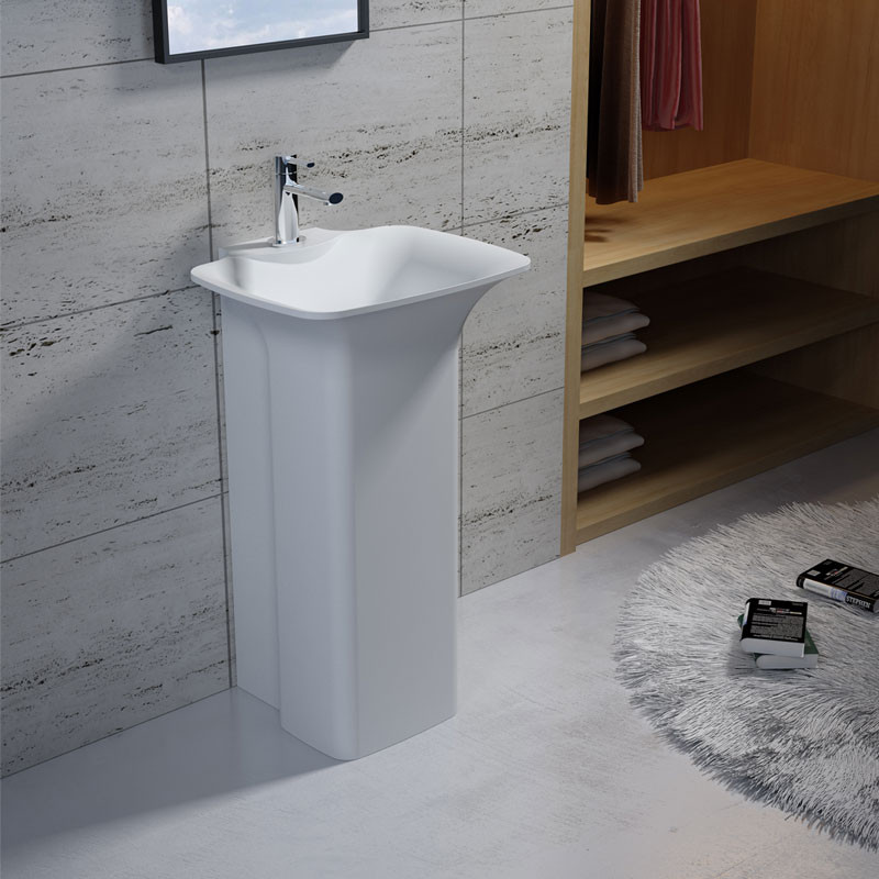 Vasque totem sur pied en solid surface Réf SDV30 Vasque totem sur pied en solid surface Réf SDV30