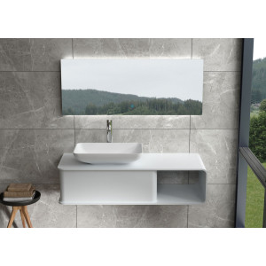 Plan de toilette avec vasque rectangulaire en solid surface SDVP7L