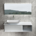 Plan de toilette suspendu avec vasque rectangulaire en solid surface SDVP7L