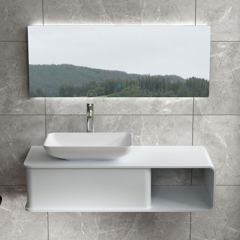 Plan de toilette avec vasque rectangulaire en solid surface SDVP7L Plan de toilette avec vasque rectangulaire en solid surface SDVP7L