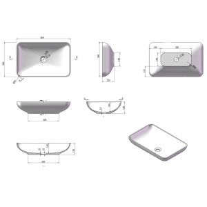 Dimensions de la vasque SDVP7L
