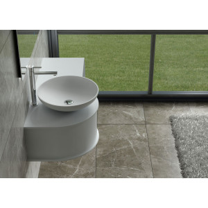 Plan de toilette vague avec vasque ronde en solid surface SDVP9L