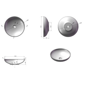 Dimensions de la vasque livrée avec l'ensemble SDVP9L