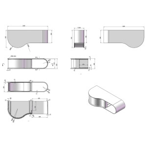 Plan et dimensions du plan de toilette SDVP9L