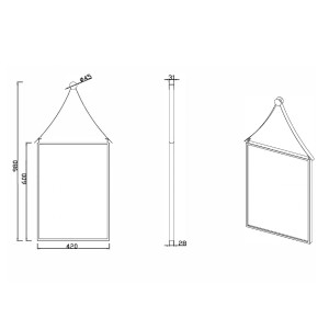 Dimensions du miroir salle de bain SDVM4260