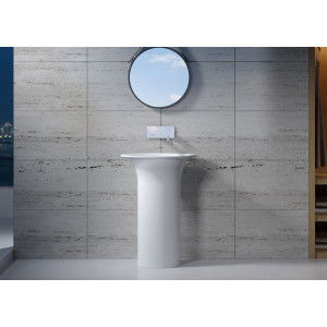 Vasque totem sur pied en solid surface SDV21