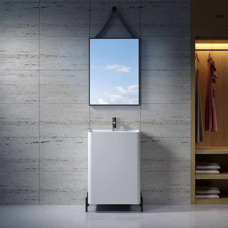 Vasque totem rectangulaire sur pieds inox noir SDV84 Vasque totem rectangulaire sur pieds inox noir SDV84