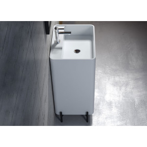 Vasque totem rectangulaire sur pieds inox noir SDV84