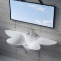 Vasque fleur suspendue en solid surface SDK35