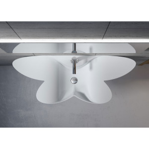 Vasque fleur suspendue en solid surface SDK35