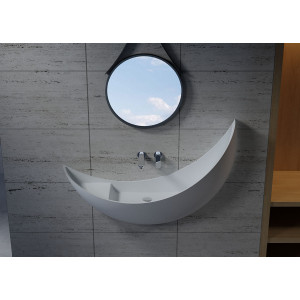 Vasque lune suspendue en solid surface SDV35