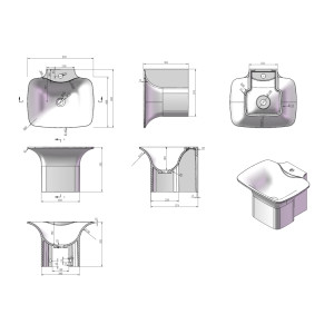 Plan et dimensions de la vasque murale SDN2