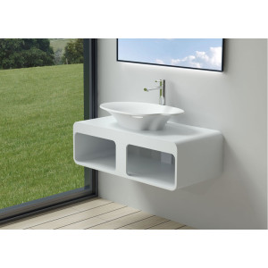 Plan de toilette avec vasque palette en solid surface SDK52 + V45-N