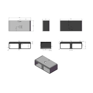 plan et dimensions du plan de toilette SDK52 et de la vasque V45-N
