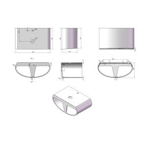 Plan et cotes du plan de toilette SDK55