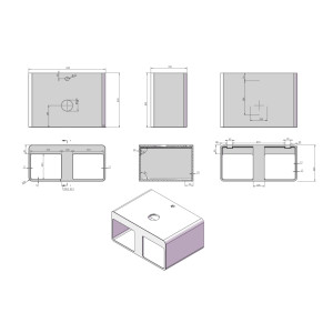 Dimensions du plan de toilette SDK54 