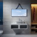 Plan de toilette avec vasque rectangulaire en solid surface SDK52 + SDV36