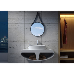 Plan de toilette en demi-lune avec vasque ovale design SDK51 + SDV70