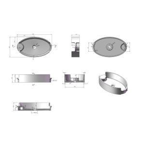 Plan de la vasque ovale design SDV70