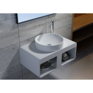 Plan de toilette en solid surface SDK56 + vasque SDV40