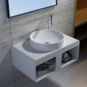 Plan de toilette avec vasque ronde en solid surface SDK56 + vasque V40