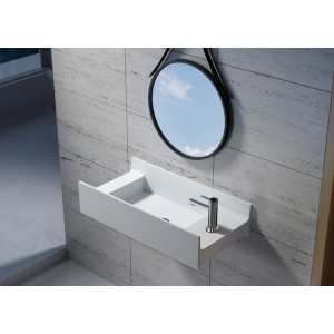 Vasque suspendue en solid surface SDV67R version droite