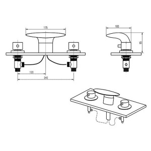 Robinet vasque plat et ovale en cascade