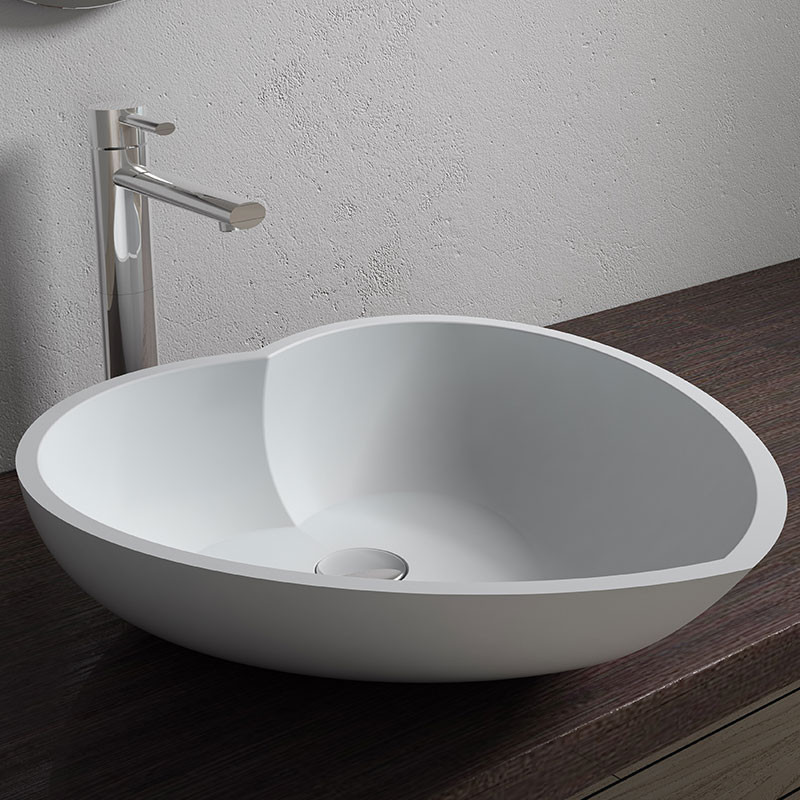 Vasque à poser en coeur en solid surface SDV17 Vasque à poser en coeur en solid surface SDV17
