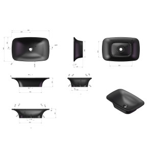 plan et dimensions de la vasque SDV36