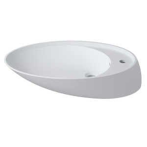 Vasque à poser blanc mat en fonte minérale