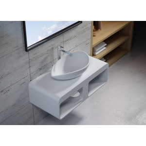 Plan de toilette SDK52 avec vasque design SDV20 en solid surface
