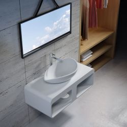 Plan de toilette SDK52 avec vasque design SDV20 en solid surface