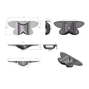 Plan et dimensions de la vasque fleur SDK35